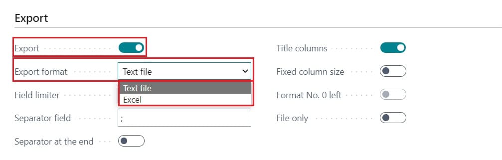 Export data to file