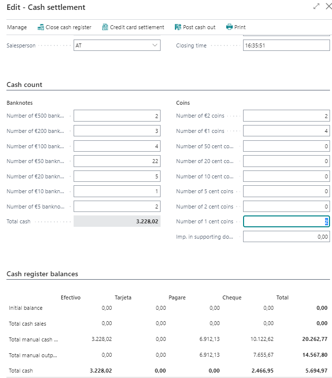 Cash settlement
